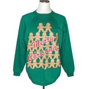 Gingerbread Man Christmas Theme Sweatshirt size XL